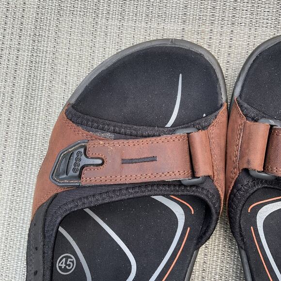 ECCO preceptor Mens Size 11 Outdoor Sandals Brown Leather Adjustable Hiking EU45 main image 4